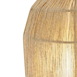 Oosterse wandlamp zwart met jute touw - Riki