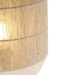 Oosterse wandlamp zwart met jute touw - Riki
