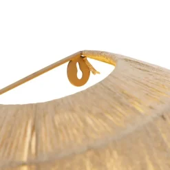 Oosterse wandlamp zwart met jute touw - Riki