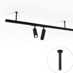 Ophanging rail zwart 10,6cm 1-fase - Iconic Slimline