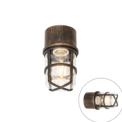 Plafond- en wandlamp antiek goud IP54 - Kiki