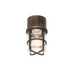 Plafond- en wandlamp antiek goud IP54 - Kiki