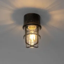 Plafond- en wandlamp antiek goud IP54 - Kiki