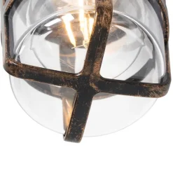 Plafond- en wandlamp antiek goud IP54 - Kiki