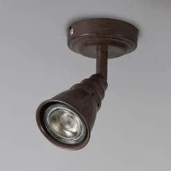 Plafond- en wandspot roestbruin draai- en kantelbaar - Coney 1