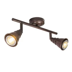 Plafond- en wandspot roestbruin draai- en kantelbaar - Coney 2