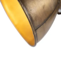 Plafondlamp brons 2-lichts met hout - Mangoes