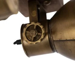 Plafondlamp brons 2-lichts met hout - Mangoes