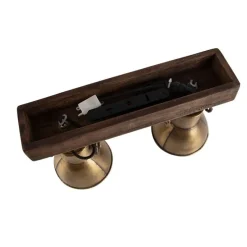 Plafondlamp brons 2-lichts met hout - Mangoes