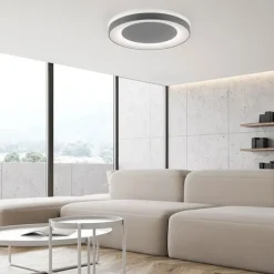 Plafondlamp donkergrijs incl. LED met afstandsbediening - Meidan