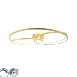 Plafondlamp goud 78 cm incl. LED 3 staps dimbaar - Rowin