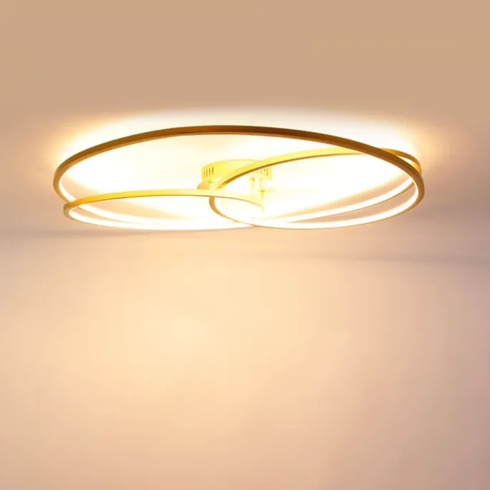 Plafondlamp goud 78 cm incl. LED 3 staps dimbaar - Rowin