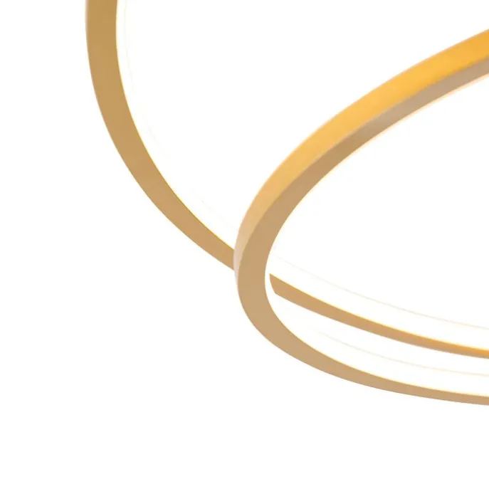 Plafondlamp goud 78 cm incl. LED 3 staps dimbaar - Rowin