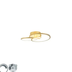 Plafondlamp goud 45 cm incl. LED 3 staps dimbaar - Rowin