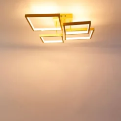 Plafondlamp goud incl. LED 3 staps dimbaar 4-lichts - Lejo