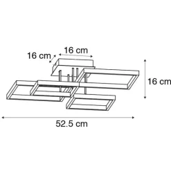 Plafondlamp goud incl. LED 3 staps dimbaar 4-lichts - Lejo