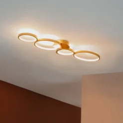 Plafondlamp goud incl. LED 3 staps dimbaar 4-lichts - Lupolo