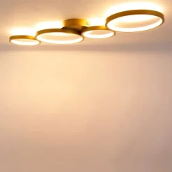 Plafondlamp goud incl. LED 3 staps dimbaar 4-lichts - Lupolo