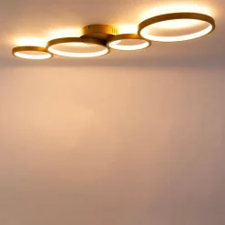 Plafondlamp goud incl. LED 3 staps dimbaar 4-lichts - Lupolo