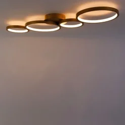 Plafondlamp goud incl. LED 3 staps dimbaar 4-lichts - Lupolo