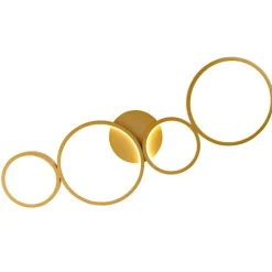 Plafondlamp goud incl. LED 3 staps dimbaar 4-lichts - Lupolo