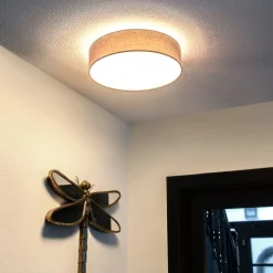 Plafondlamp grijs 40 cm incl. LED - Drum LED