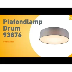 Plafondlamp grijs 40 cm incl. LED - Drum LED