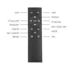 Plafondlamp hout vierkant incl. LED met afstandsbediening - Ajdin