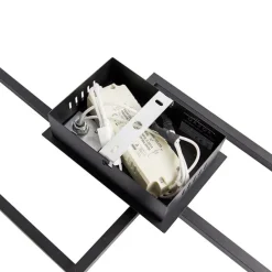 Plafondlamp langwerpig zwart 3-staps dimbaar - Plazas Novo