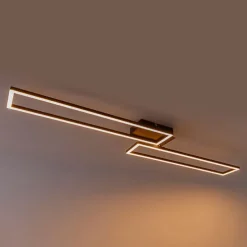 Plafondlamp langwerpig zwart 3-staps dimbaar - Plazas Novo