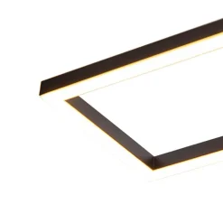 Plafondlamp langwerpig zwart 3-staps dimbaar - Plazas Novo