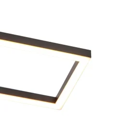 Plafondlamp langwerpig zwart 3-staps dimbaar - Plazas Novo