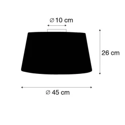 Plafondlamp mat zwart met witte kap 45 cm - Combi