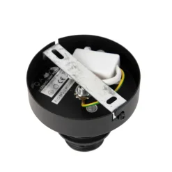 Plafondlamp mat zwart met witte kap 45 cm - Combi