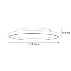 Plafondlamp messing 60 cm incl. LED 3-staps dimbaar - Zlatan