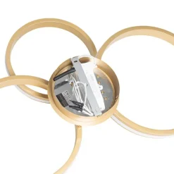 Plafondlamp messing incl. LED 3-staps dimbaar 3-lichts - Navara