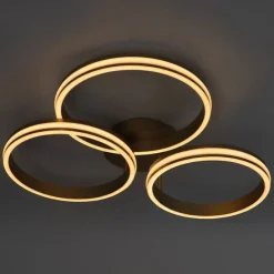 Plafondlamp messing incl. LED 3-staps dimbaar 3-lichts - Navara