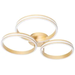 Plafondlamp messing incl. LED 3-staps dimbaar 3-lichts - Navara