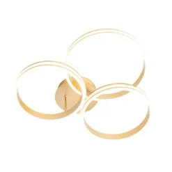 Plafondlamp messing incl. LED 3-staps dimbaar 3-lichts - Navara