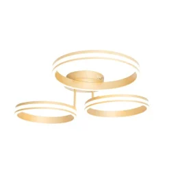 Plafondlamp messing incl. LED 3-staps dimbaar 3-lichts - Navara