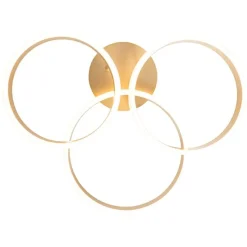 Plafondlamp messing incl. LED 3-staps dimbaar 3-lichts - Navara