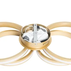 Plafondlamp messing incl. LED 3-staps dimbaar 4-lichts - Navara