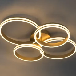 Plafondlamp messing incl. LED 3-staps dimbaar 4-lichts - Navara