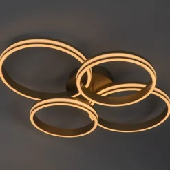 Plafondlamp messing incl. LED 3-staps dimbaar 4-lichts - Navara