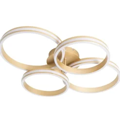 Plafondlamp messing incl. LED 3-staps dimbaar 4-lichts - Navara