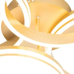 Plafondlamp messing incl. LED 3-staps dimbaar 4-lichts - Navara