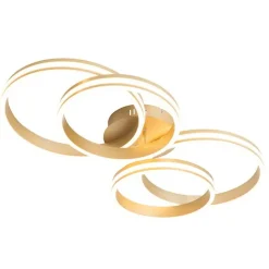 Plafondlamp messing incl. LED 3-staps dimbaar 4-lichts - Navara