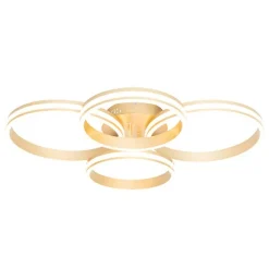 Plafondlamp messing incl. LED 3-staps dimbaar 4-lichts - Navara