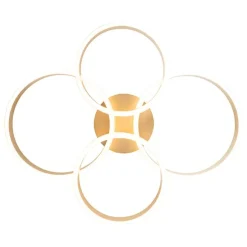 Plafondlamp messing incl. LED 3-staps dimbaar 4-lichts - Navara