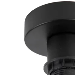 Plafondlamp met katoenen kap zwart met goud 25 cm - Combi zwart